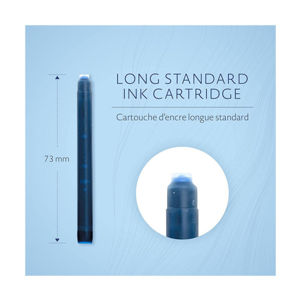Etui de 8 cartouches d'encres longues standard - bleu sérénité - Waterman S0110860