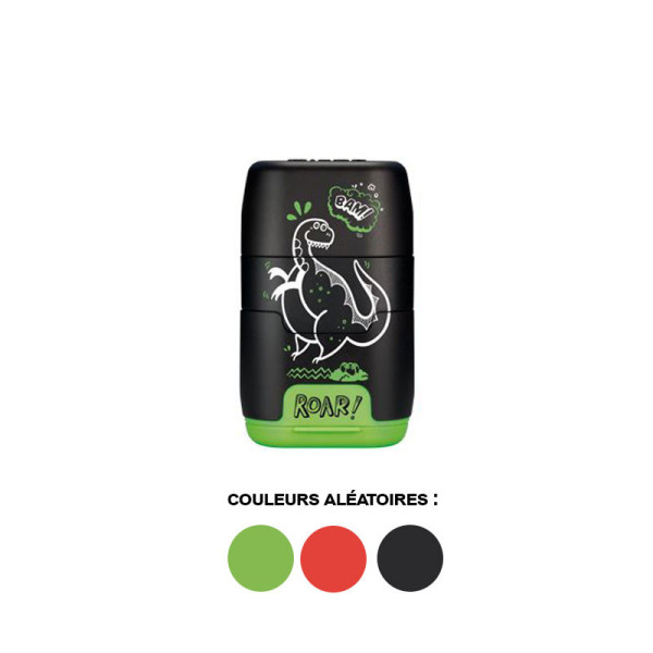 Boîtier taille-crayons et gomme Dinosaures - Milan compact
