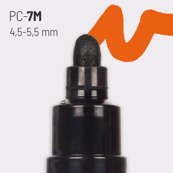 Marqueur Posca PC-7M noir | pointe large conique