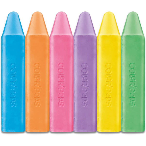6 grosses craies - Pour écrire sur le sol - Assortiment - Color'Peps - Maped