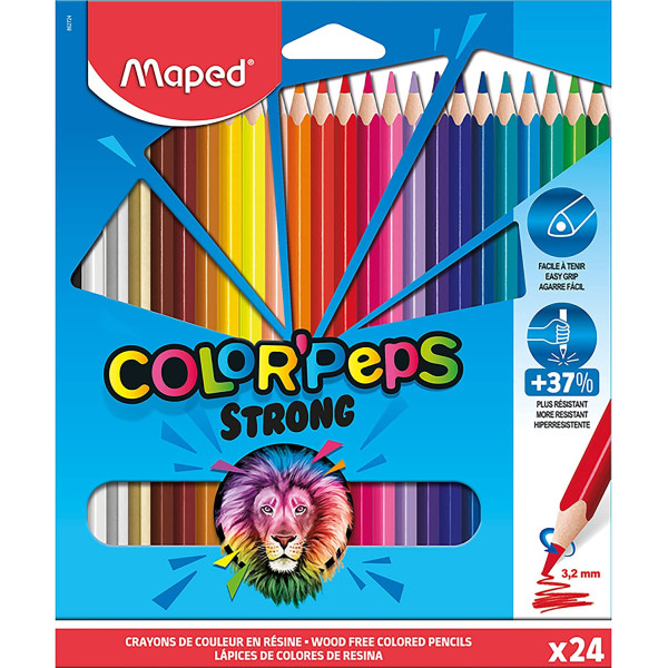 photo-24 crayons de couleur - Ultra résistant - Color'Peps Strong - Maped