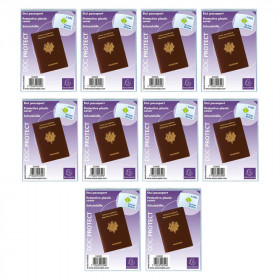 photo-10 étuis de protection pour passeport - Plastique - Transparent - Exacompta