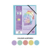 Chemise 3 rabats A4 - couleurs pastels aléatoires - Exacompta Kreacover