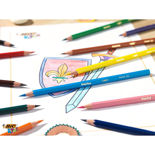 18 crayons de couleur - BIC - Evolution - Couleurs assortis