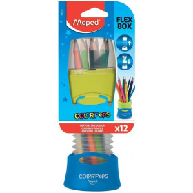 12 crayons de couleur - Color'Peps - Etui pot à crayons - Maped - Flex Box