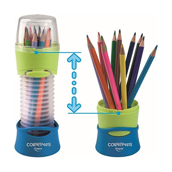 12 crayons de couleur - Color'Peps - Etui pot à crayons - Maped - Flex Box