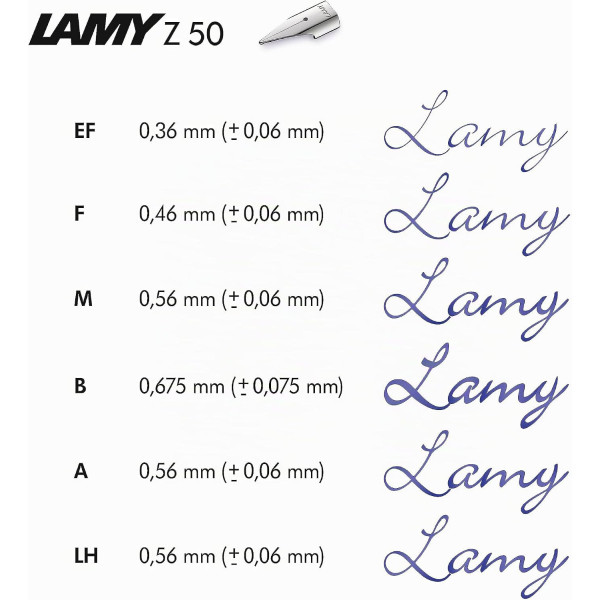 Plume de rechange pour porte-plume ou stylo plume - Métal - Z50 blank F - Lamy