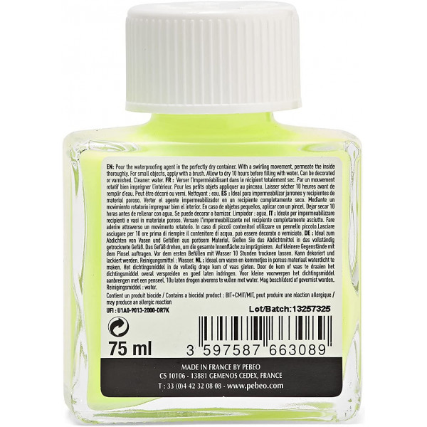 Imperméabilisant pour argile - Flacon de 75 ml - Incolore - Pébéo