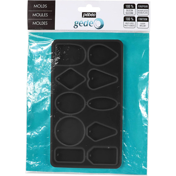 photo-Moules en silicone - Planche géométrique - Pour résine - Bijoux - Pébéo