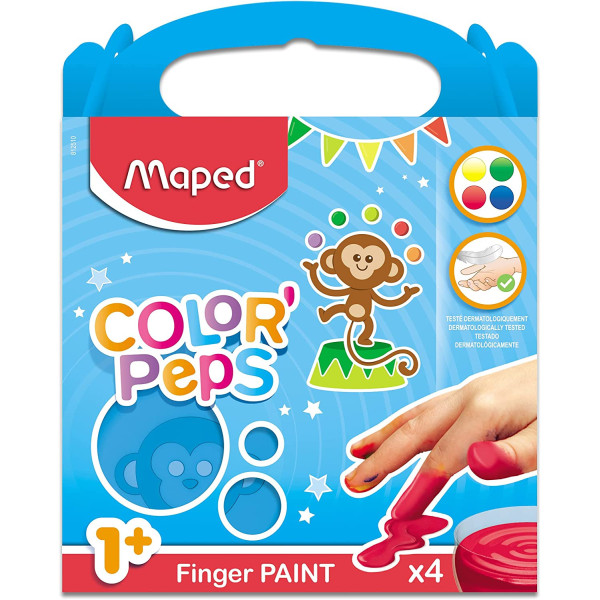 photo-Peinture gouache au doigt - Enfant - Bébé - 4 pots - Color'Peps - Maped