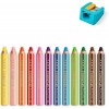 12 crayons de couleur à la cire - Aquarellable - Enfant - Staedtler - Noris Junior
