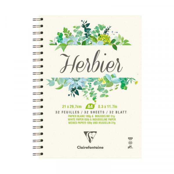 Carnet à spirale Herbier - A4 - 64 pages - Clairefontaine