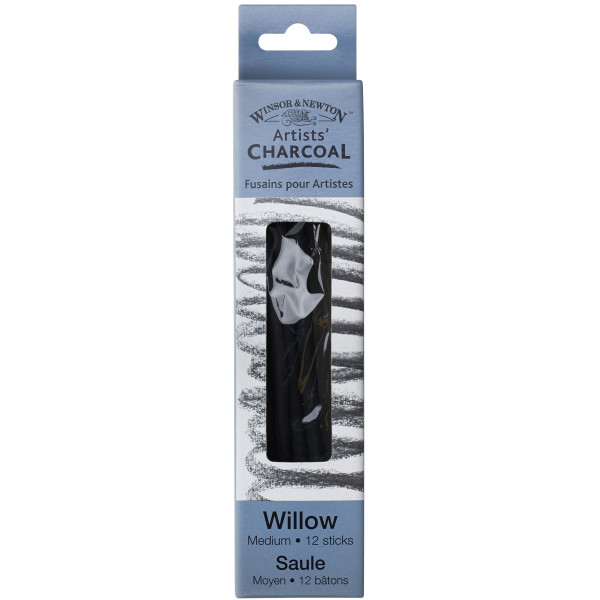 photo-Fusains - Noir - Moyen - Boîte de 12 fusains - Winsor et Newton