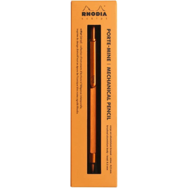 Porte-mines - Orange - Rétractable - Mine 0,5mm - Rhodia - Collection scRipt