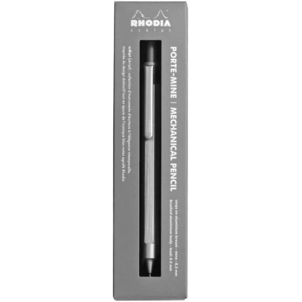 Porte-mines - Argent - Rétractable - Mine 0,5mm - Rhodia - Collection scRipt