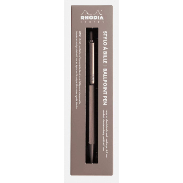 Stylo à bille - Bois de rose - Rétractable - Mine 0,7mm - Rhodia - Collection scRipt