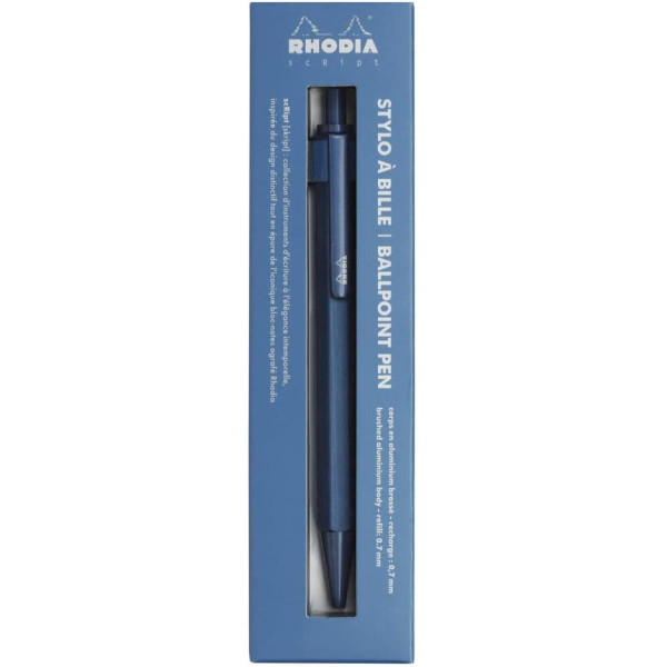 Stylo à bille - Bleu Navy - Rétractable - Mine 0,7mm - Rhodia - Collection scRipt