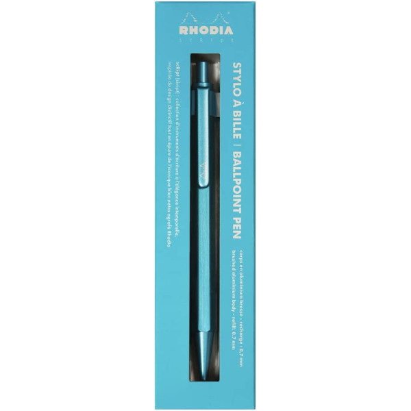 Stylo à bille - Turquoise - Rétractable - Mine 0,7mm - Rhodia - Collection scRipt