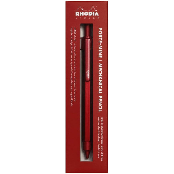 Porte-mines - Rouge - Rétractable - Mine 0,5mm - Rhodia - Collection scRipt