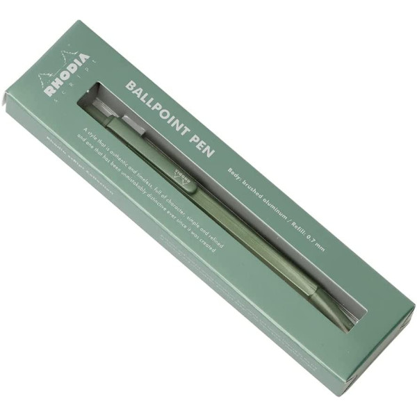 Stylo à bille - Vert sauge - Rétractable - Mine 0,7mm - Rhodia - Collection scRipt