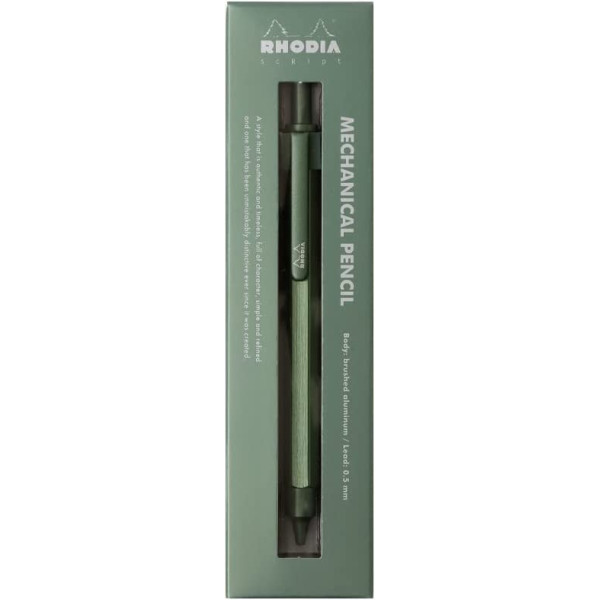 Porte-mines - Vert sauge - Rétractable - Mine 0,5mm - Rhodia - Collection scRipt