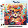 photo-Peinture par numéro - Modèle Lionceau - 20x20cm - Toile tendue + pinceaux + peinture - Débutant - Figured'Art