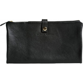 photo-Trousse - Noir - Plate - Cuir véritable - Flying Spirit - Clairefontaine
