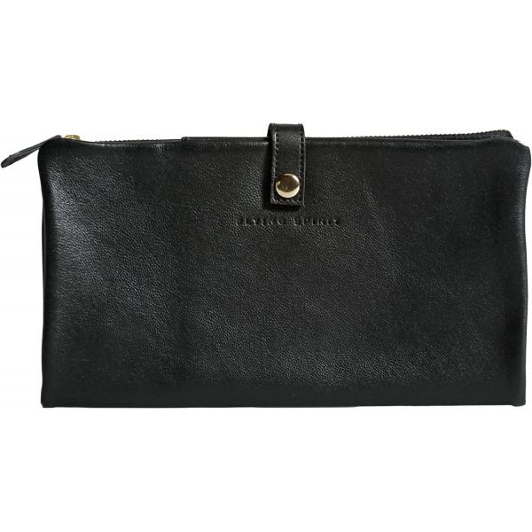 photo-Trousse - Noir - Plate - Cuir véritable - Flying Spirit - Clairefontaine