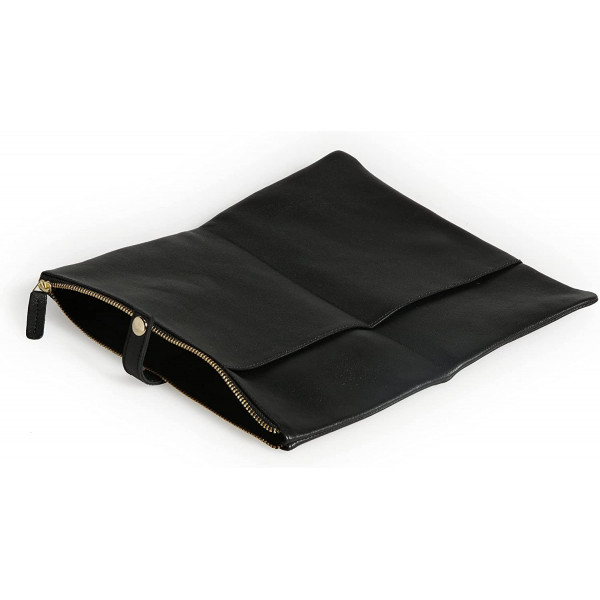 Trousse - Noir - Plate - Cuir véritable - Flying Spirit - Clairefontaine
