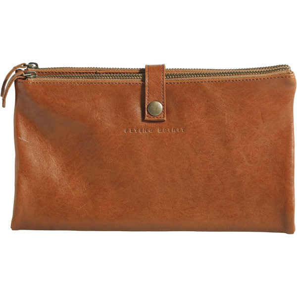 photo-Trousse - Marron - Plate - Cuir véritable - Flying Spirit - Clairefontaine