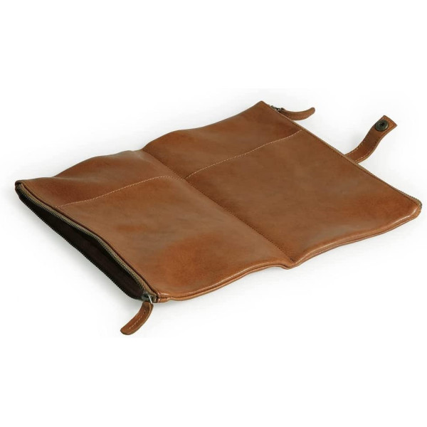 Trousse - Marron - Plate - Cuir véritable - Flying Spirit - Clairefontaine