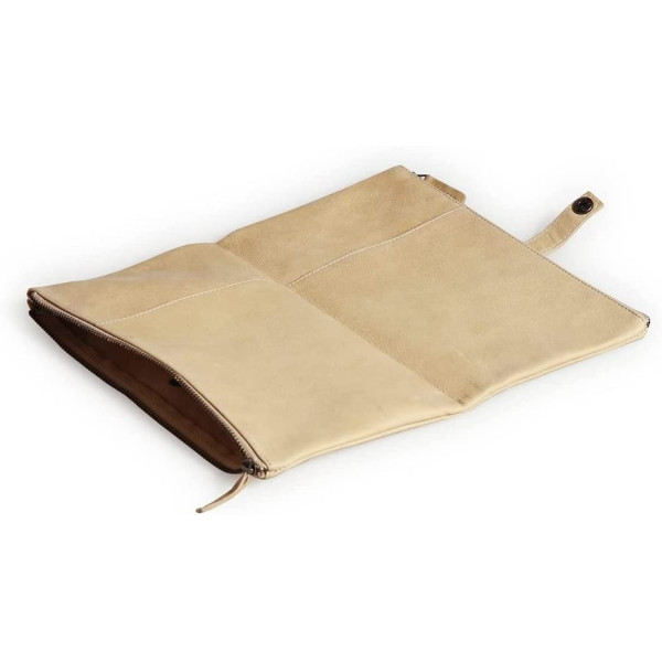 Trousse - Beige - Plate - Cuir véritable - Flying Spirit - Clairefontaine