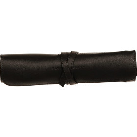 photo-Trousse - Noir - Ronde - En rouleau - Cuir véritable - Flying Spirit - Clairefontaine