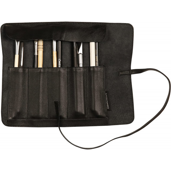 Trousse - Noir - Ronde - En rouleau - Cuir véritable - Flying Spirit - Clairefontaine