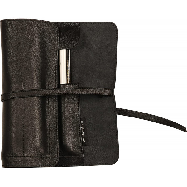 Trousse - Noir - Ronde - En rouleau - Cuir véritable - Flying Spirit - Clairefontaine