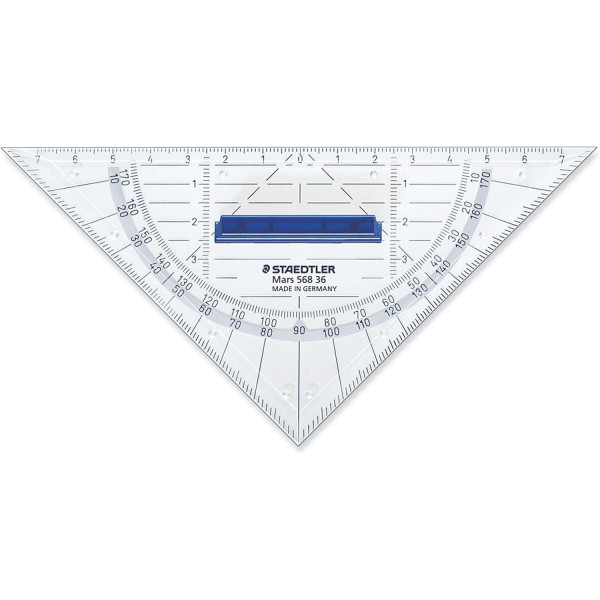Equerre géométrique 16 cm - Scolaire - Rapporteur intégré - Staedtler