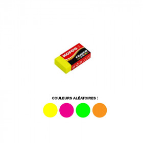 photo-Mini gomme - Plastique - Rectangulaire - Couleurs fluo - Kores