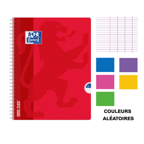 Cahier - 24x32(cm) - Grands carreaux - 100 pages - couverture en polypro - à spirale - Oxford - OpenFlex