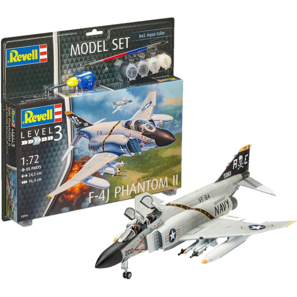 photo-Maquette - F-4J Phantom II - Avion de guerre - Echelle 1:72 - Niveau 3 - Revell