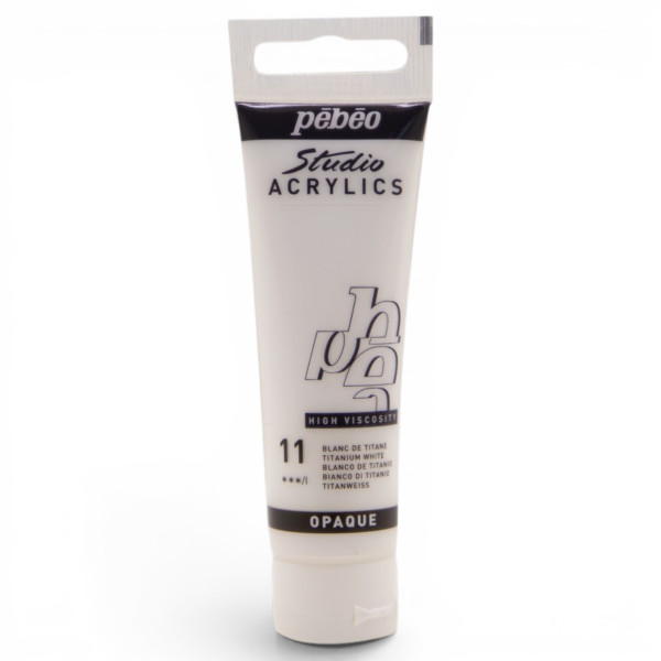 photo-Peinture acrylique - Blanc de titane - 11 - Pébéo Studio Acrylics - Tube 30ml