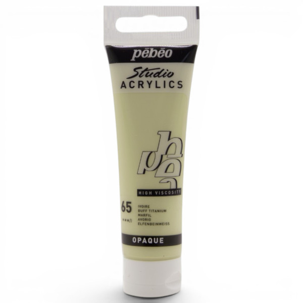 photo-Peinture acrylique - Ivoire - 65 - Pébéo Studio Acrylics - Tube 30ml