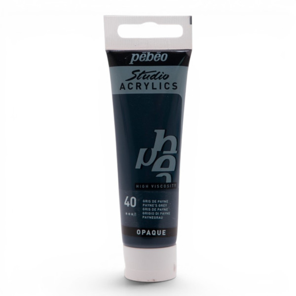 photo-Peinture acrylique - Gris de Payne - 40 - Pébéo Studio Acrylics - Tube 30ml