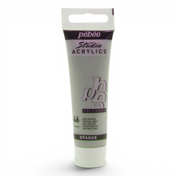 photo-Peinture acrylique - Gris neutre - 46 - Pébéo Studio Acrylics - Tube 30ml