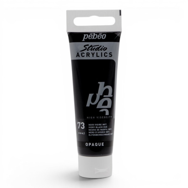 photo-Peinture acrylique - Noir d'ivoire - 73 - Pébéo Studio Acrylics - Tube 30ml