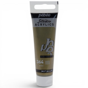 photo-Peinture acrylique - Bronze métallique - 364 - Pébéo Studio Acrylics - Tube 30ml