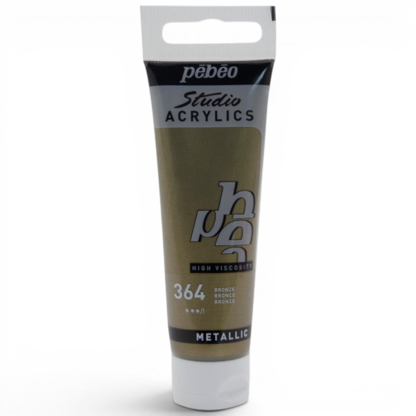 photo-Peinture acrylique - Bronze métallique - 364 - Pébéo Studio Acrylics - Tube 30ml