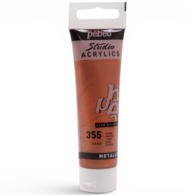 photo-Peinture acrylique - Cuivre métallique - 355 - Pébéo Studio Acrylics - Tube 30ml