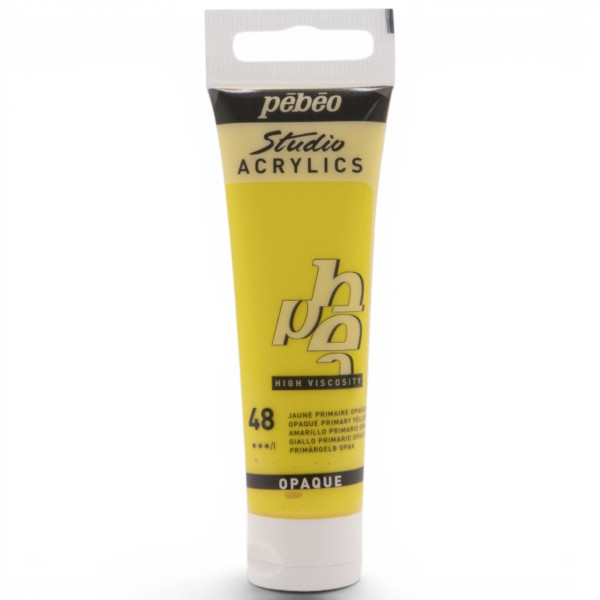 photo-Peinture acrylique - Jaune primaire - 48 - Pébéo Studio Acrylics - Tube 30ml