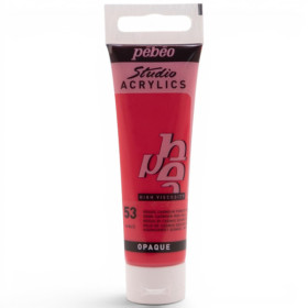 photo-Peinture acrylique - Rouge foncé - 53 - Pébéo Studio Acrylics - Tube 30ml