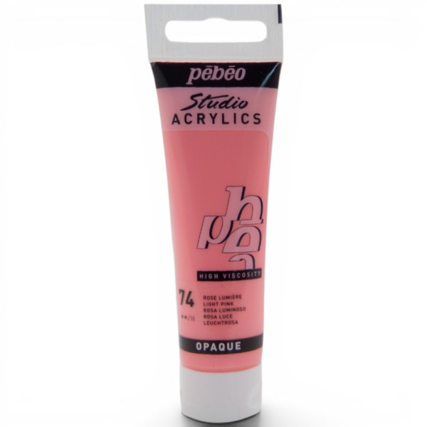 photo-Peinture acrylique - Rose lumière - 74 - Pébéo Studio Acrylics - Tube 30ml